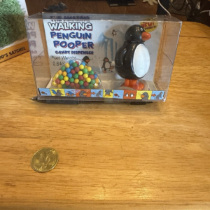 VTG - The Amazing Walking Penguin Pooper Candy Dispenser NEW TUB 3