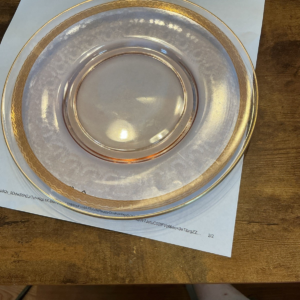 "Royal" Fostoria Glass Vtg. Amber Depression Glass Etch Salad Plate CHN 27 WHT 1